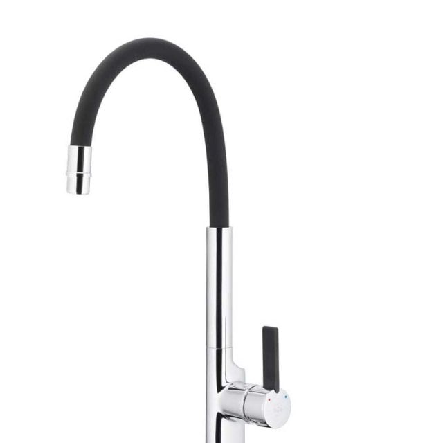 KFA Bateria kuchenna stojąca CALIX z giętką wylewką chrom + czarny 65