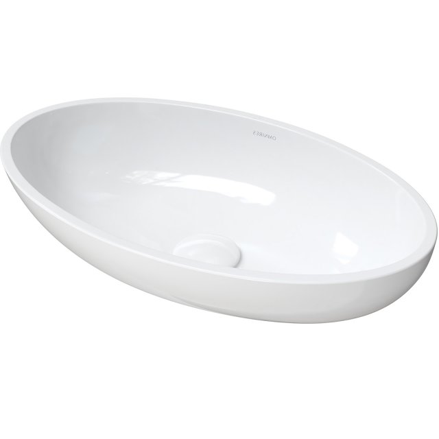 OMNIRES Umywalka nablatowa CRETE M+ 51 owalna biały połysk CRETEBP
