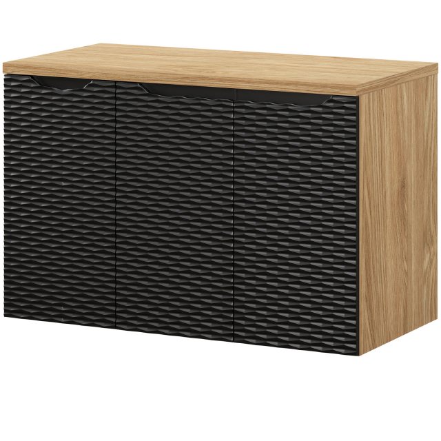 COMAD Zestaw mebli OCEAN BLACK 2 szafki z blatem 90 cm