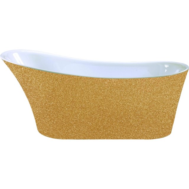 BESCO Wanna wolnostojąca CALIMA GLAM ZŁOTA 170x74 cm syfon z przelewe