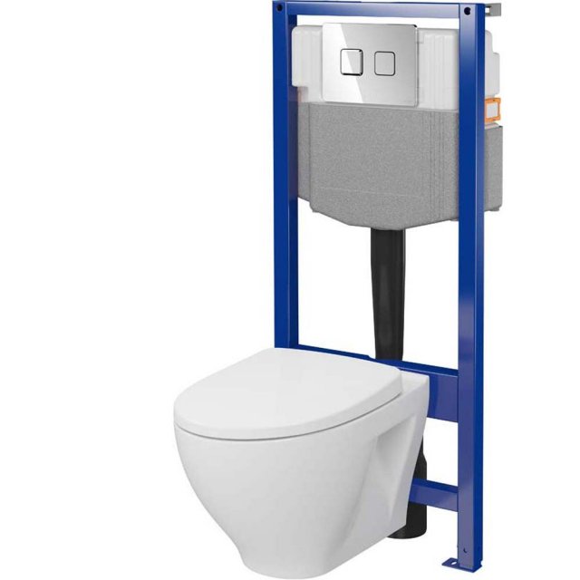 CERSANIT Zestaw podtynkowy SYSTEM 50 pneumatyczny, miska NIKO, deska,