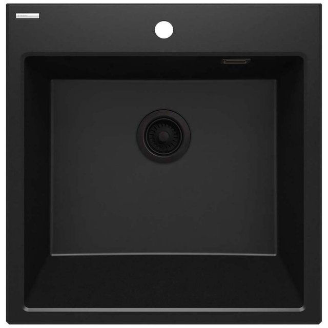 DEANTE Zlewozmywak granitowy ERIDAN 1-komorowy z fartuchem nero ZQE_N
