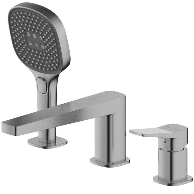 KFA Bateria wannowa MALAGA 3-otworowa stojąca gun metal szara PVD 452