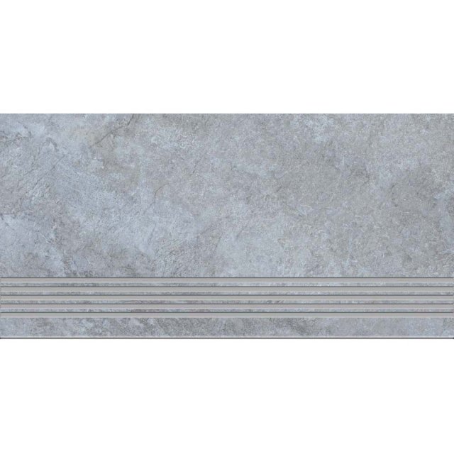 Gres szkliwiony stopnica GAIA light grey structure mat 29,8x59,8 gat.