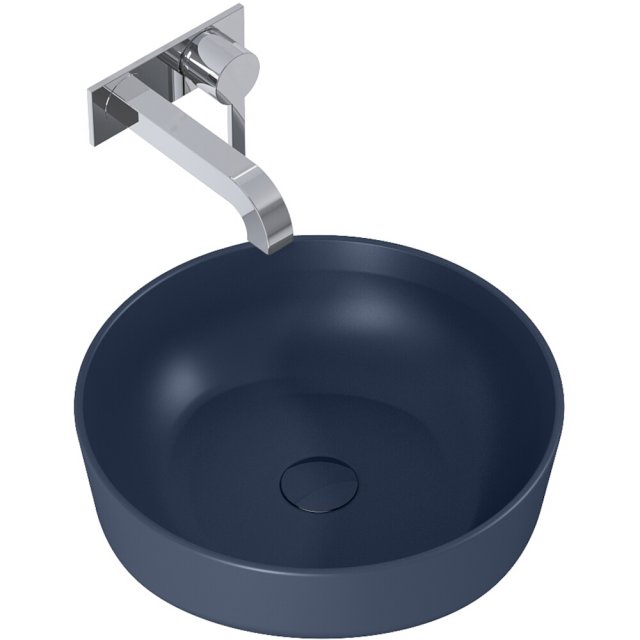 ELITA Umywalka nablatowa LORCA 42x42 blat, ceram navy blue matt 14605