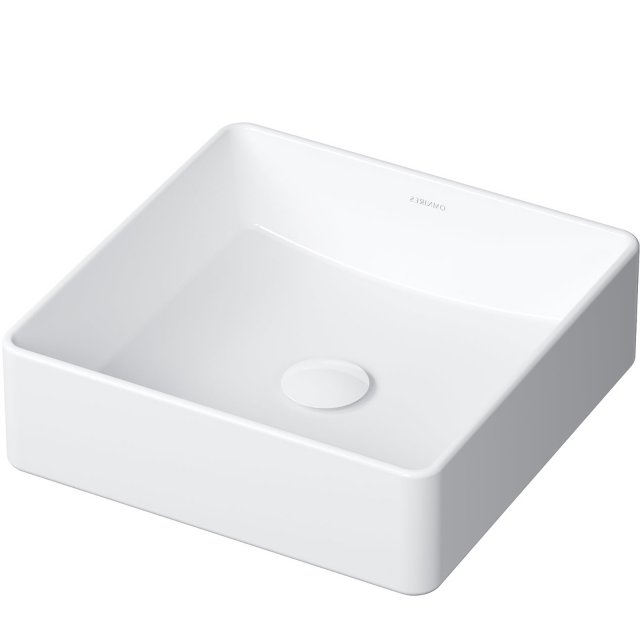 OMNIRES Umywalka nablatowa PASADENA 36 kwadratowa biały połysk PASADE