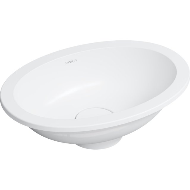 OMNIRES Umywalka podblatowa SHELL M+ 38x25 biała mat SHELL380UPBM