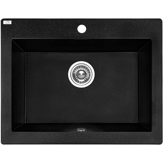 LAVEO Zlewozmywak granitowy KOMODO 58x49 cm 1-komorowy czarny SBK_710