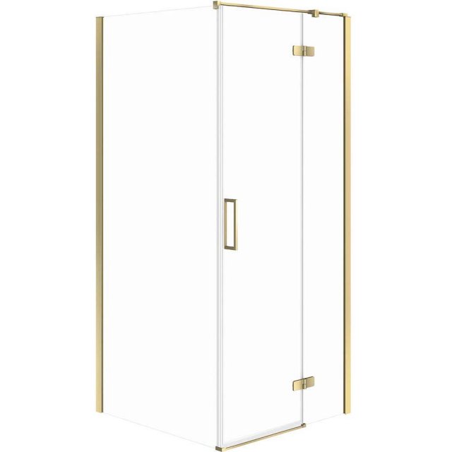 CERSANIT Kabina prysznicowa kwadratowa JOTA prawa 90x90 złota, szkło