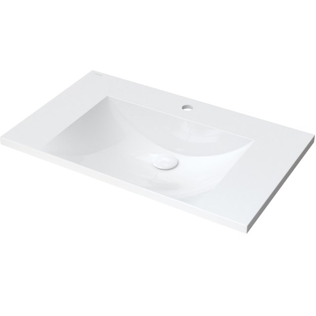 OMNIRES Umywalka meblowa NAXOS M+ 76 prostokątna biały połysk NAXOS76