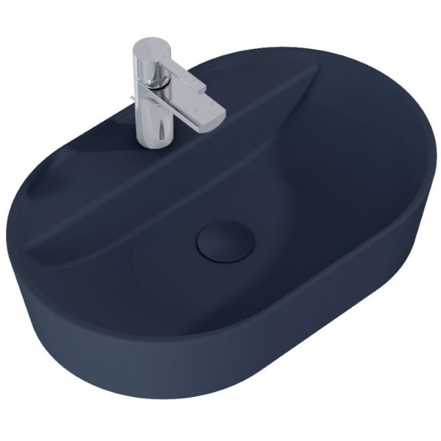 ELITA Umywalka nablatowa BABETTE 62x41 blat, ceram navy blue matt 146