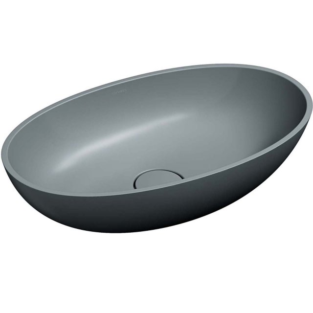 OMNIRES Umywalka nablatowa SHELL M+ ash grey mat 60x35 SHELLUNAG