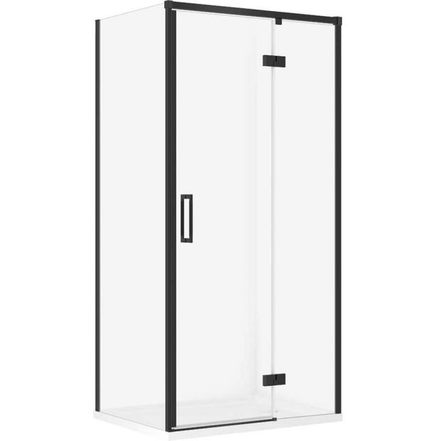 CERSANIT Kabina prysznicowa LARGA prawa czarna 100x80 z brodzikiem TA