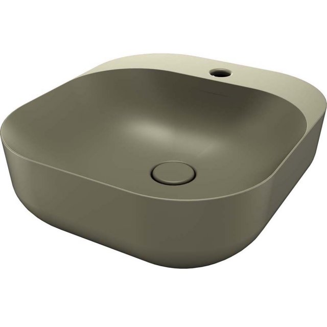 SDR CERAMICHE Umywalka nablatowa POOL 3 SABBIA 47x42 z korkiem SA.K3