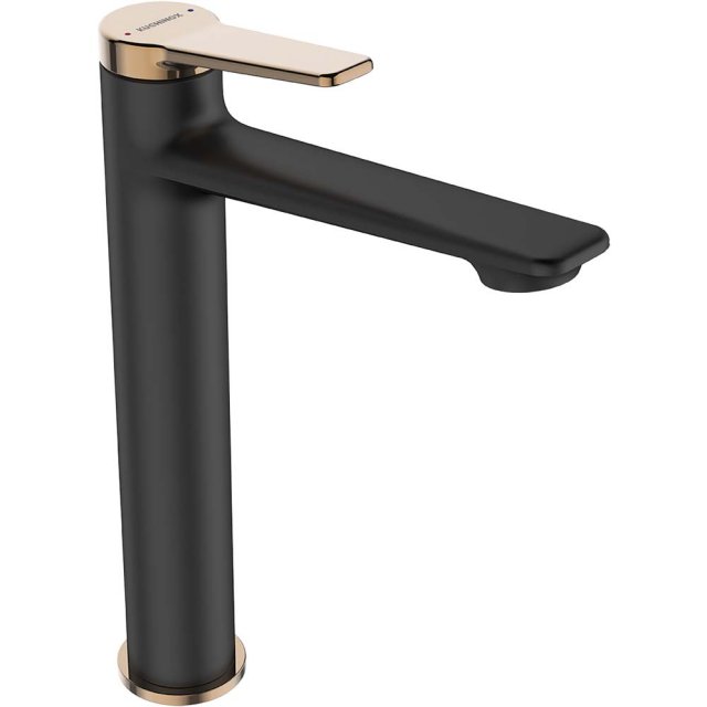 KUCHINOX Bateria umywalkowa stojąca ALANIS wysoka z korkiem czarna/ró