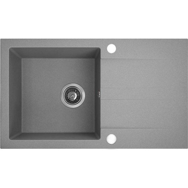 KUCHINOX Zlewozmywak granitowy SHIRE 1-komorowy z ociekaczem szary SB