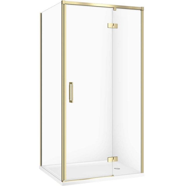 CERSANIT Kabina prysznicowa LARGA złota, prawa 100x80 szkło transpare