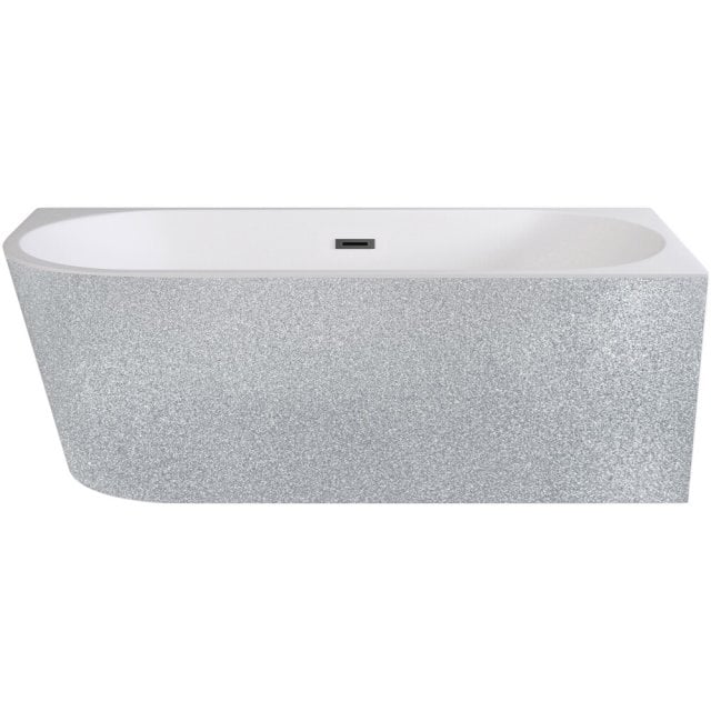 BESCO Wanna wolnostojąca ZOYA SREBRNA 150 prawa maskownica syfonu prz