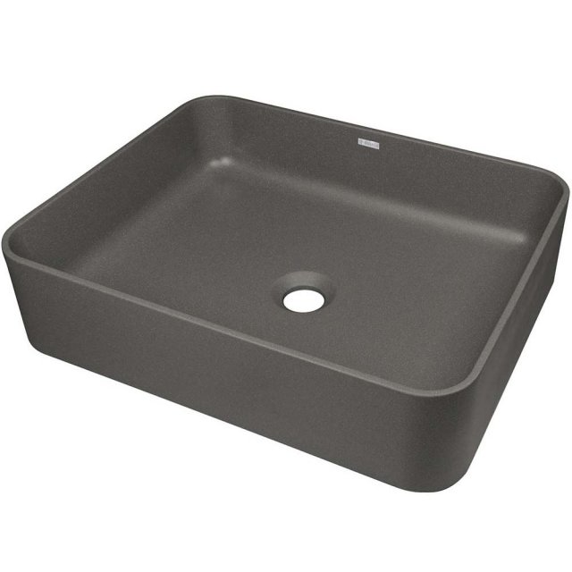 DEANTE Umywalka nablatowa TEMISTO granitowa 50x40 antracyt metalik CQ