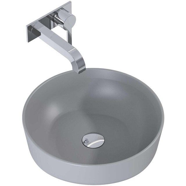 ELITA Umywalka nablatowa LORCA 42x42 blat, ceram light grey matt 1450