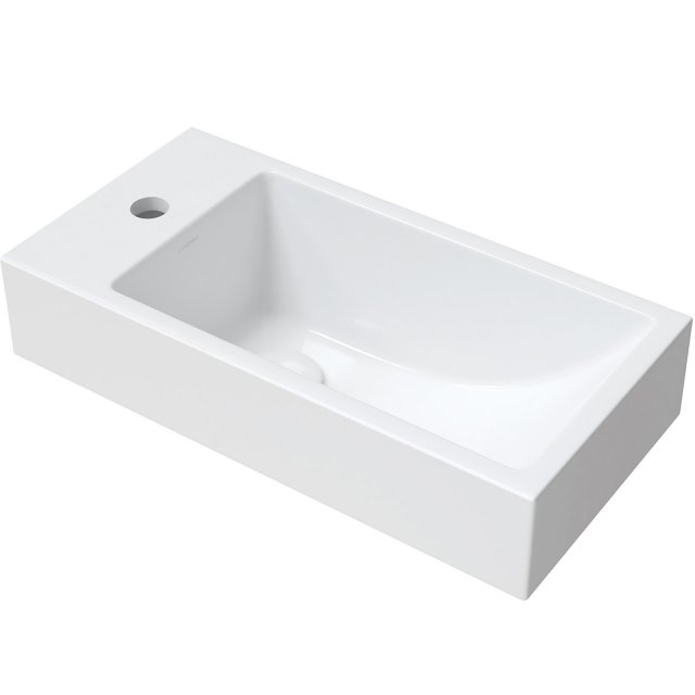 OMNIRES Umywalka nablatowa CORFU M+ 50 prostokątna biały połysk CORFU