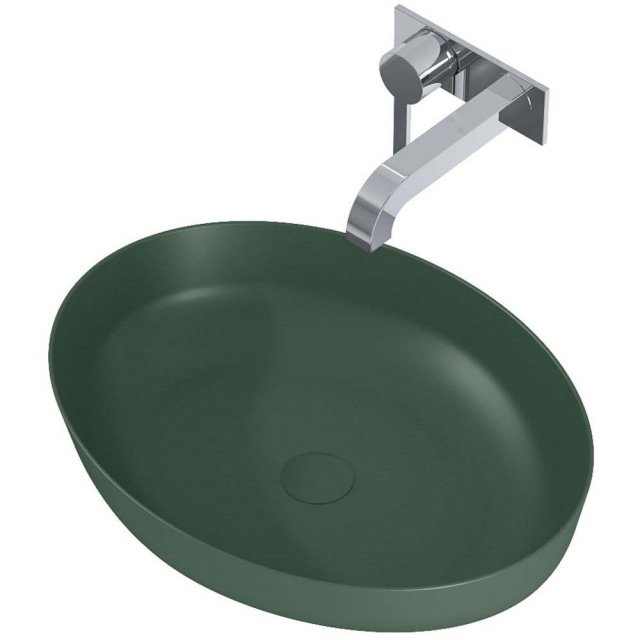ELITA Umywalka nablatowa RIKA 52x40 blat, ceram forest green matt 146