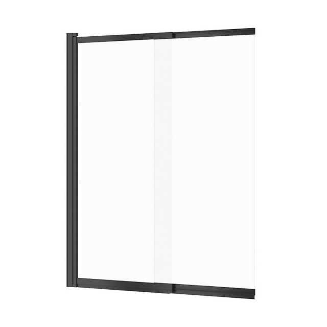 Parawan nawannowy LARGA czarny dwuskrzydłowy 140x115 szkło transparen