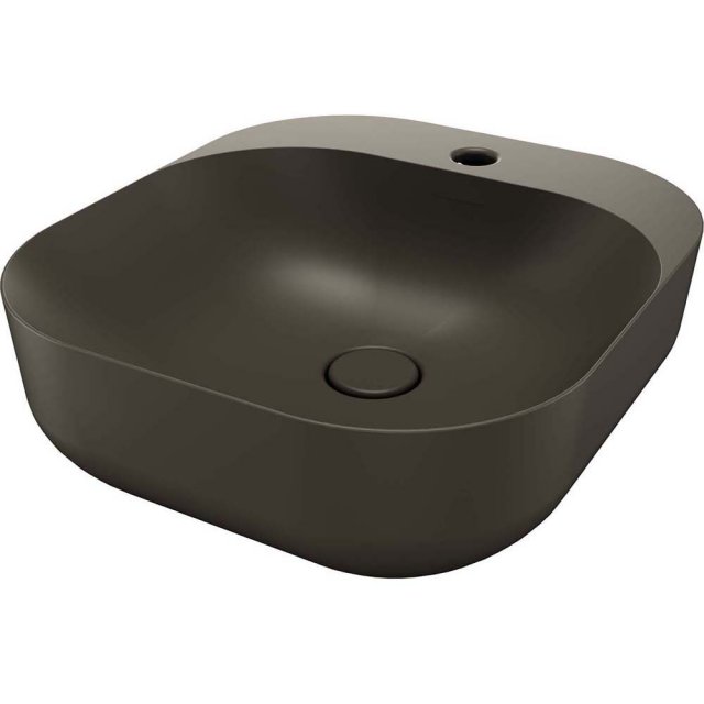 SDR CERAMICHE Umywalka nablatowa POOL 3 CAFFE 47x42 z korkiem CF.K3