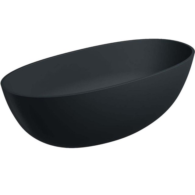 OMNIRES Wanna wolnostojąca SHELL M+ black lava mat 160x75 syfon z kor