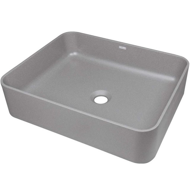 DEANTE Umywalka nablatowa TEMISTO granitowa 50x40 szary metalik CQT_S