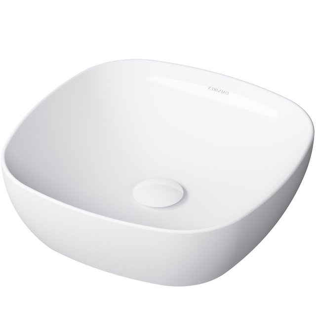 OMNIRES Umywalka nablatowa PORTLAND 37 kwadratowa biały połysk PORTLA