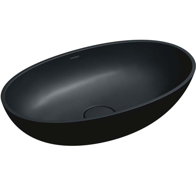 OMNIRES Umywalka nablatowa SHELL M+ black lava mat 60x35 SHELLUNBLV