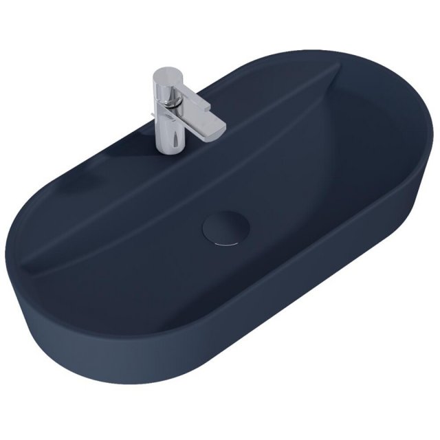 ELITA Umywalka nablatowa BABETTE 82x42 blat, ceram navy blue matt 146