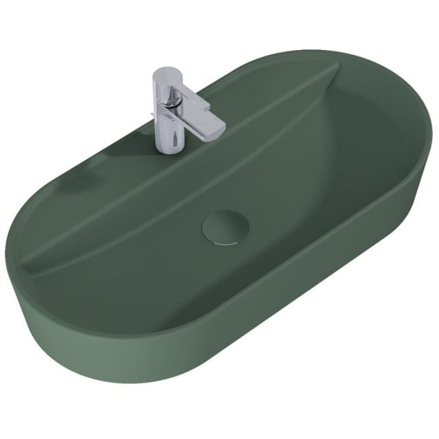 ELITA Umywalka nablatowa BABETTE 82x42 blat, ceram forest green matt