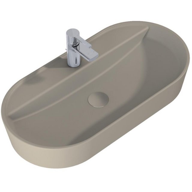 ELITA Umywalka nablatowa BABETTE 82x42 blat, ceram fume matt 146044