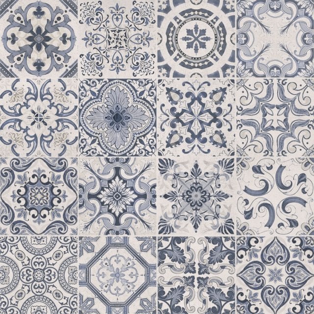 Gres szkliwiony ADRIEN patchwork blue lappato 59,8x59,8 gat. I