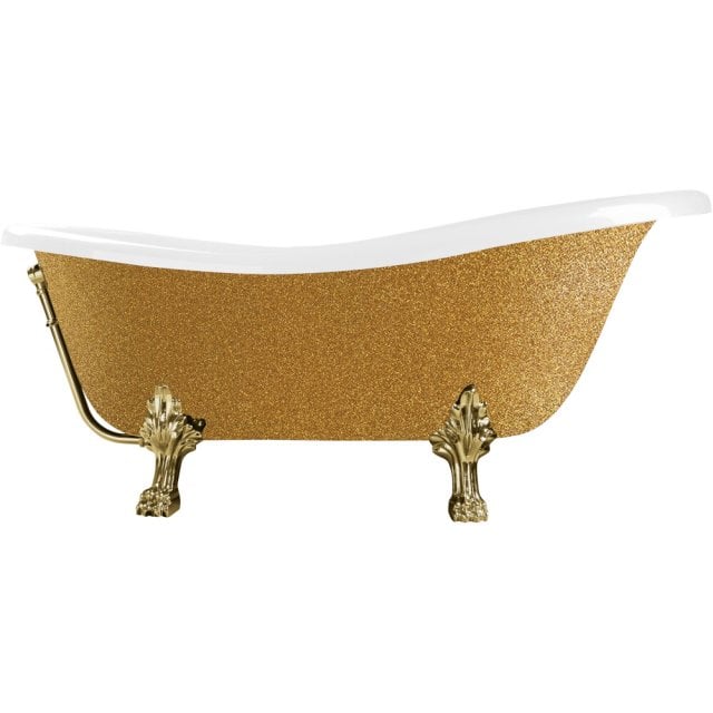 BESCO Wanna wolnostojąca OTYLIA GLAM ZŁOTA 160x77 cm nogi złote #WKO-