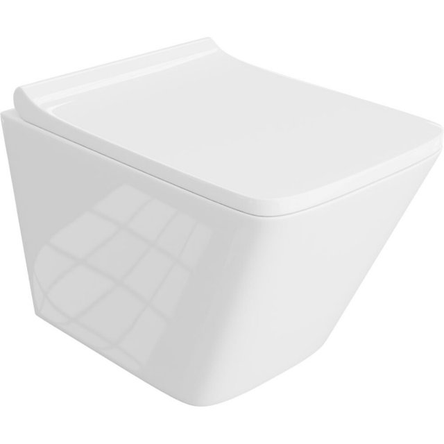 LAVITA Miska WC podwieszana CARLA bezkołnierzowa z deską duroplastową