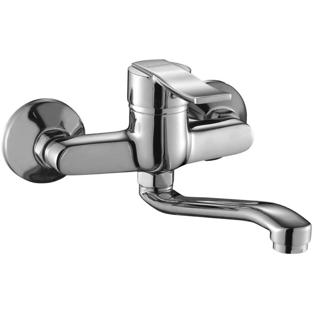 KUCHINOX Bateria zlewozmywakowa ścienna MADERA z obrotową wylewką chr