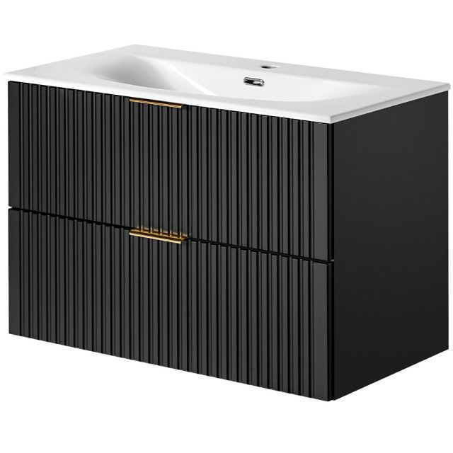 COMAD Szafka ADEL BLACK z umywalką meblową SKY 80 cm