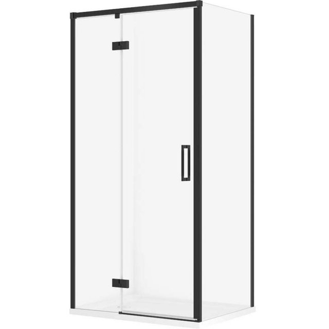 CERSANIT Kabina prysznicowa LARGA lewa czarna 100x80 z brodzikiem TAK
