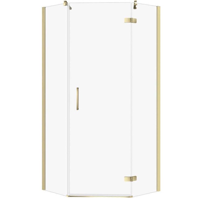 CERSANIT Kabina prysznicowa pięciokątna JOTA prawa 80x80 złota, szkło