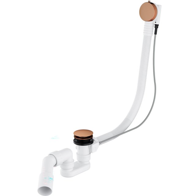 OMNIRES Syfon wannowy przelewowo-odpływowy miedź szczotkowana TK104-P