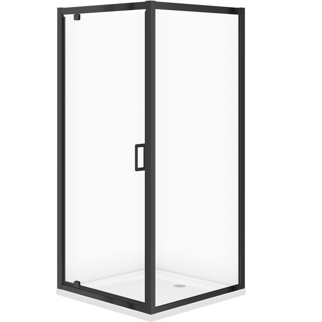 CERSANIT Zestaw kabina ARTECO kwadratowa 90x190 czarna z brodzikiem T