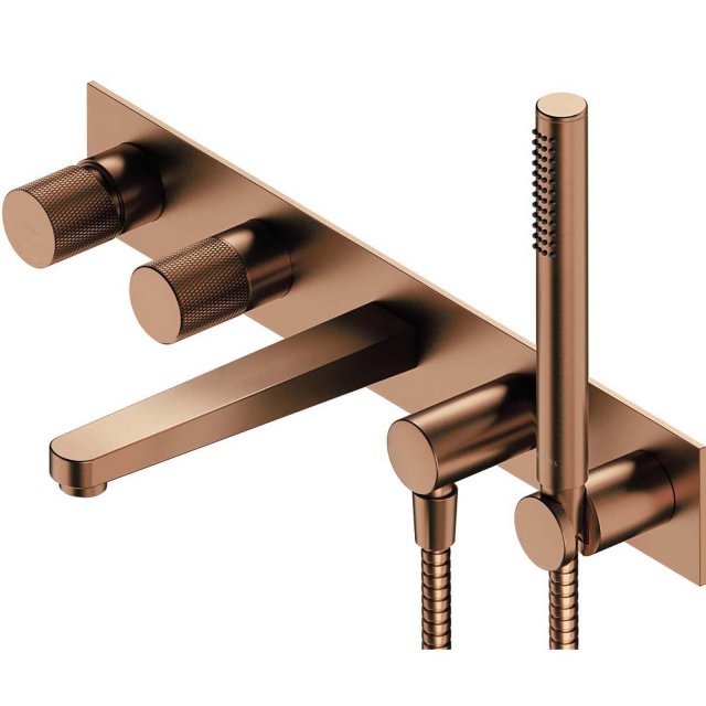 OMNIRES Bateria wannowa CONTOUR 5-otworowa podtynkowa miedź szczotkow