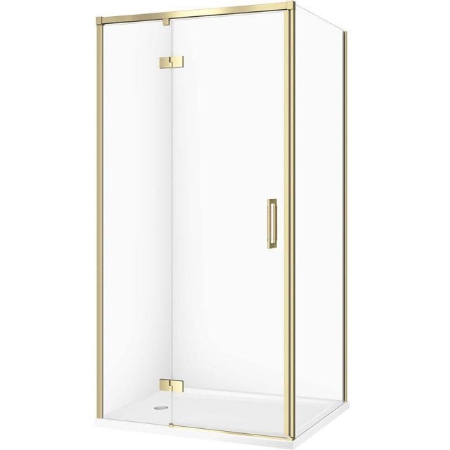 CERSANIT Kabina prysznicowa LARGA złota, lewa 100x80 szkło transparen