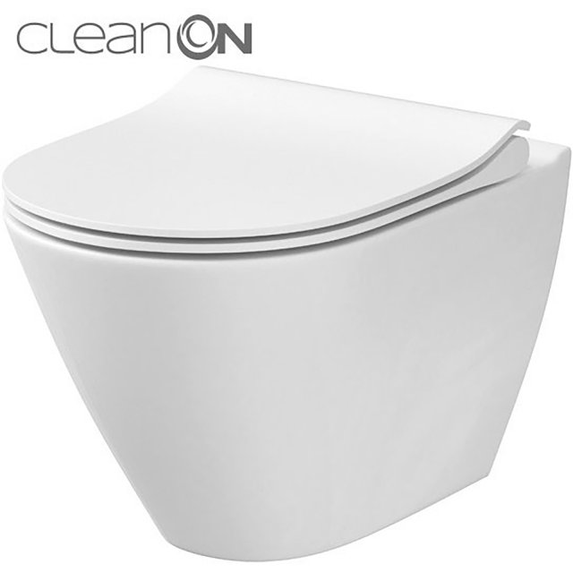 Miska WC podwieszana CITY OVAL NEW deska duroplast antybakt wolnoopad