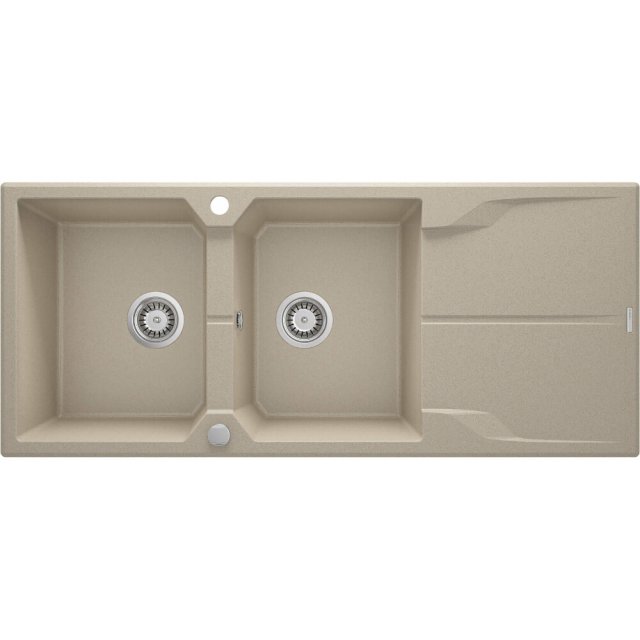 DEANTE Zlewozmywak granitowy ANDANTE 2-komorowy z ociekaczem piasek Z