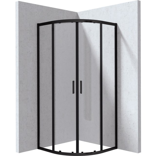 DEANTE Kabina prysznicowa półokrągła FUNKIA nero szkło transparentne