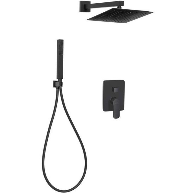 INVENA Zestaw prysznicowy podtynkowy SIROS 010 czarny BS-90-010-A